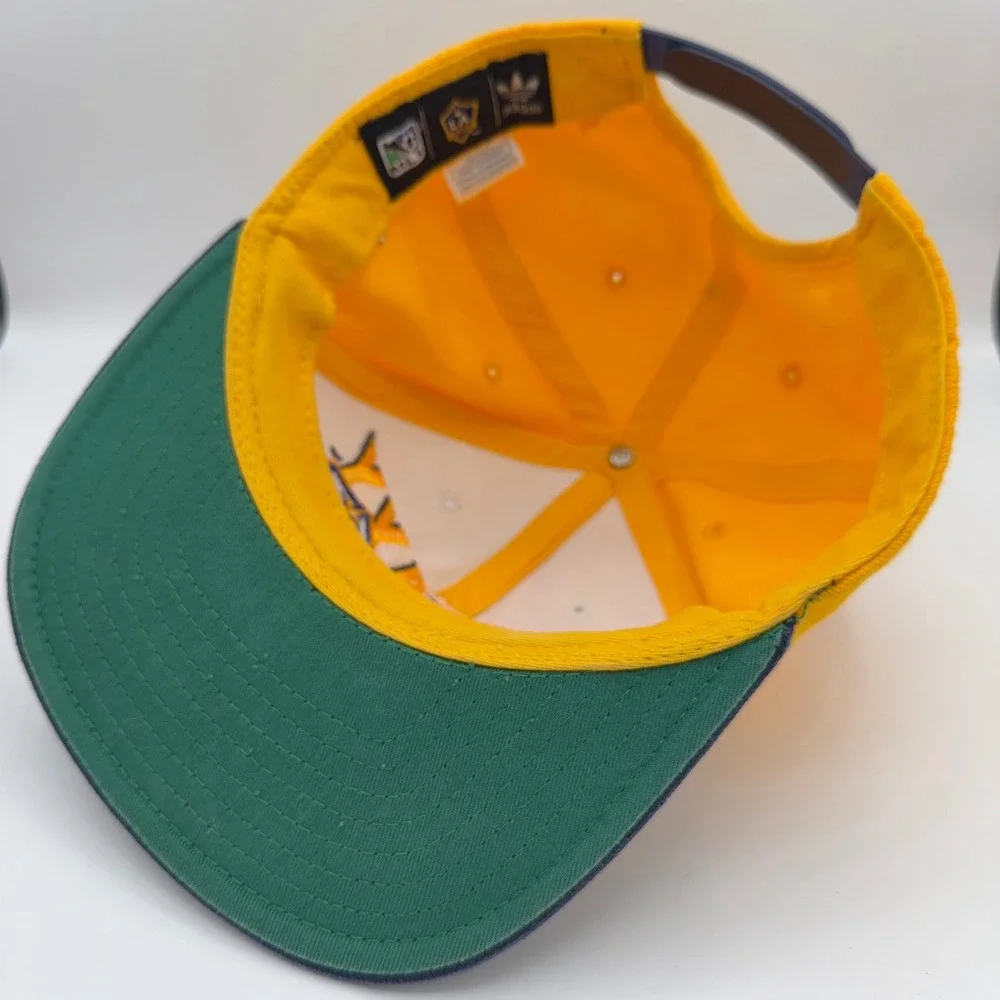 Vintage LA Galaxy Adidas Snapback Hat MLS Two‎ Toned Flat Brim OS Y2K Logo Slant